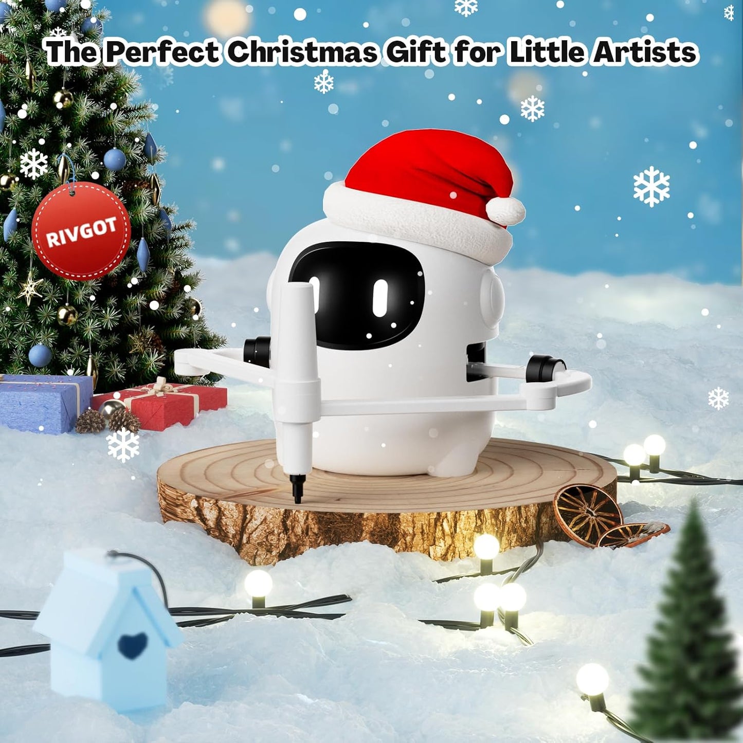 Drawing Robot for Kids Ages 3-8 – Interactive Educational Drawing Machine with 150 Cards, Voice-Guided Montessori Art Learning Toy for Boys and Girls, STEM Gift for Birthday or Party