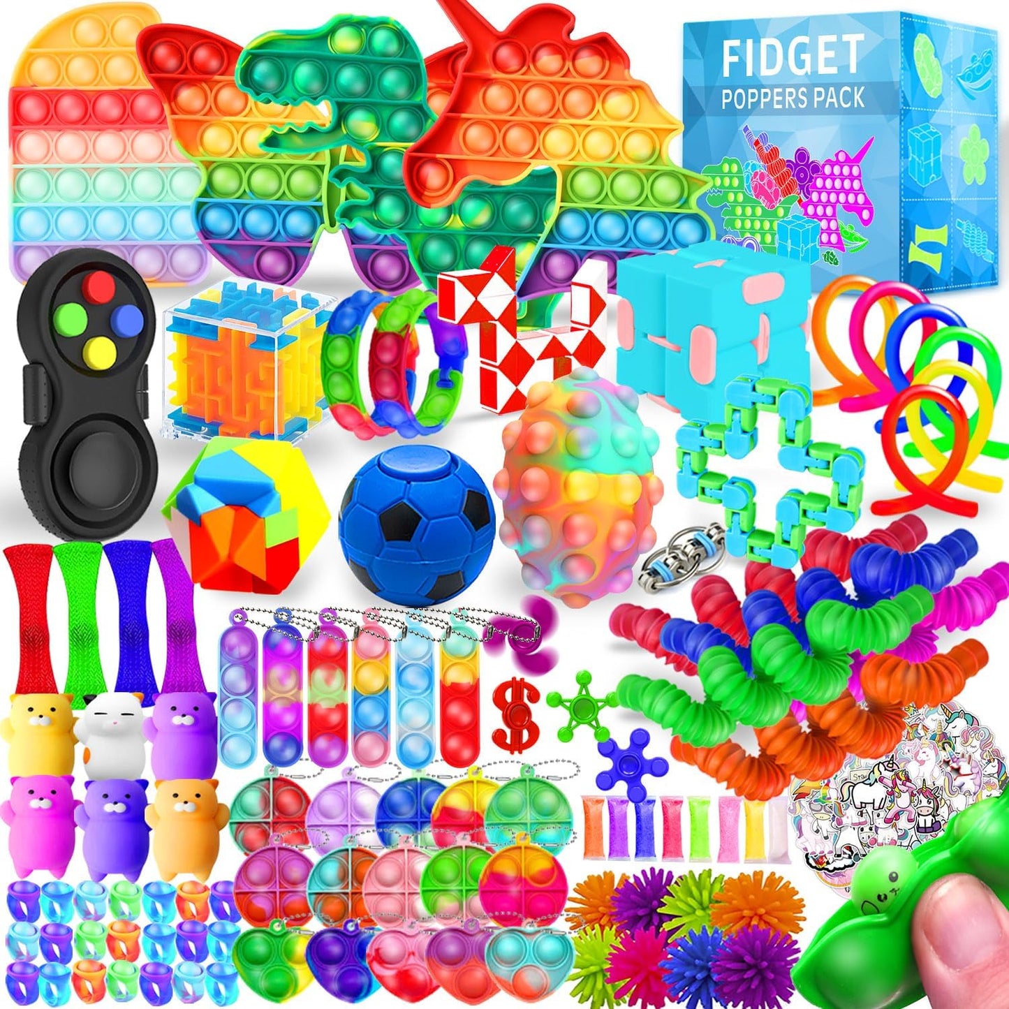 120-Pack Fidget Toys Bulk Set – Sensory Toys for Kids & Adults, Autism ADHD Anxiety Relief, Stocking Stuffers, Party Favors, Classroom Prizes, Stress Relief Toys for Boys, Girls, Teens