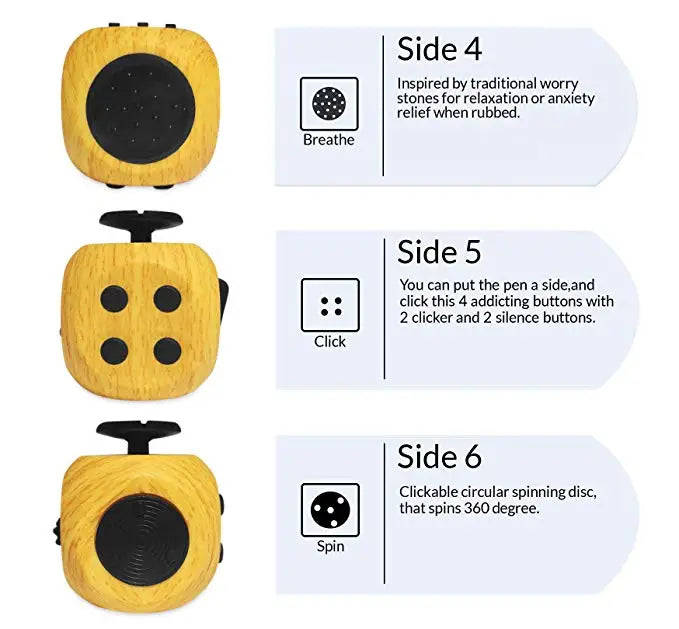 Fidget Cube Toy for Anxiety & Stress Relief – EDC Sensory Dice for Kids & Adults | Focus Toy for Autism, ADHD & Fidgeting