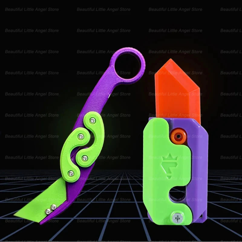 3D Printed Gravity Claw Knife Fidget Toy – Folding Stress Relief Butterfly Hand Gripper Sensory Toy for Kids & Adults | Unique Gift Idea