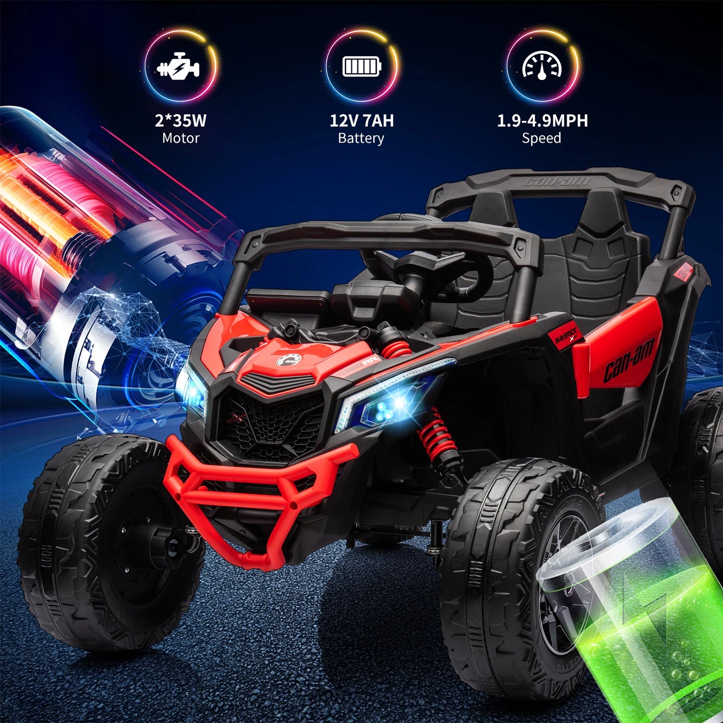 Kids Electric Ride-On UTV Car – Off-Road Truck with Remote Control and Large Seat | Battery Powered Ride-On Vehicle for Toddlers and Kids