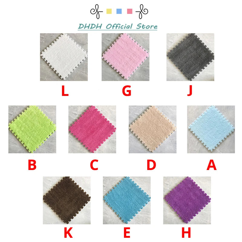 Soft Plush Baby Play Mat – EVA Foam Puzzle Floor Tiles for Kids | Warm, Non-Slip Playmat Carpet for Nursery & Children's Room (30x30x1CM)