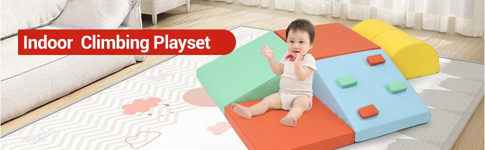 5-Piece Foam Climbing Blocks for Toddlers & Preschoolers – Soft Indoor Play Set for Climbing, Crawling & Active Learning