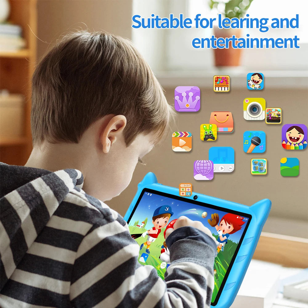 7-Inch Kids Tablet Android 13 – 4GB RAM 64GB ROM, 1TB Expandable, 5G WiFi, Dual Camera, 4000mAh Battery | Child-Friendly Tablet with Parental Controls & Educational Apps