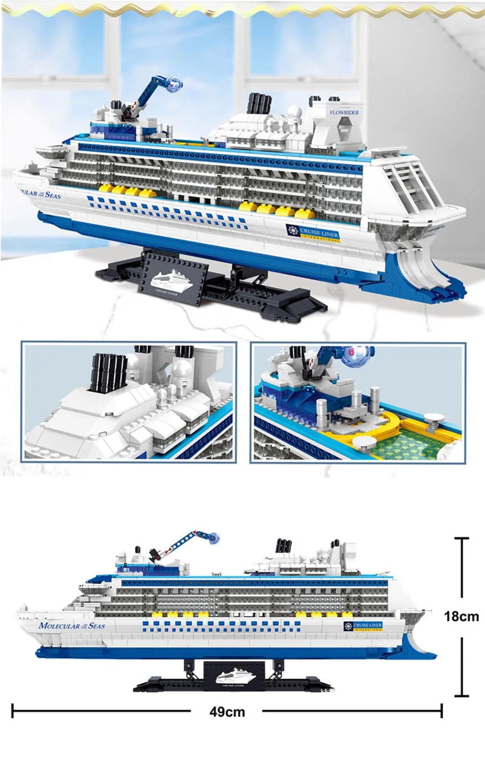 2428-Piece City Cruise Liner Building Set β Mini Model Sailing Boat & Ocean Vessel MOC Bricks for Kids & Collectors