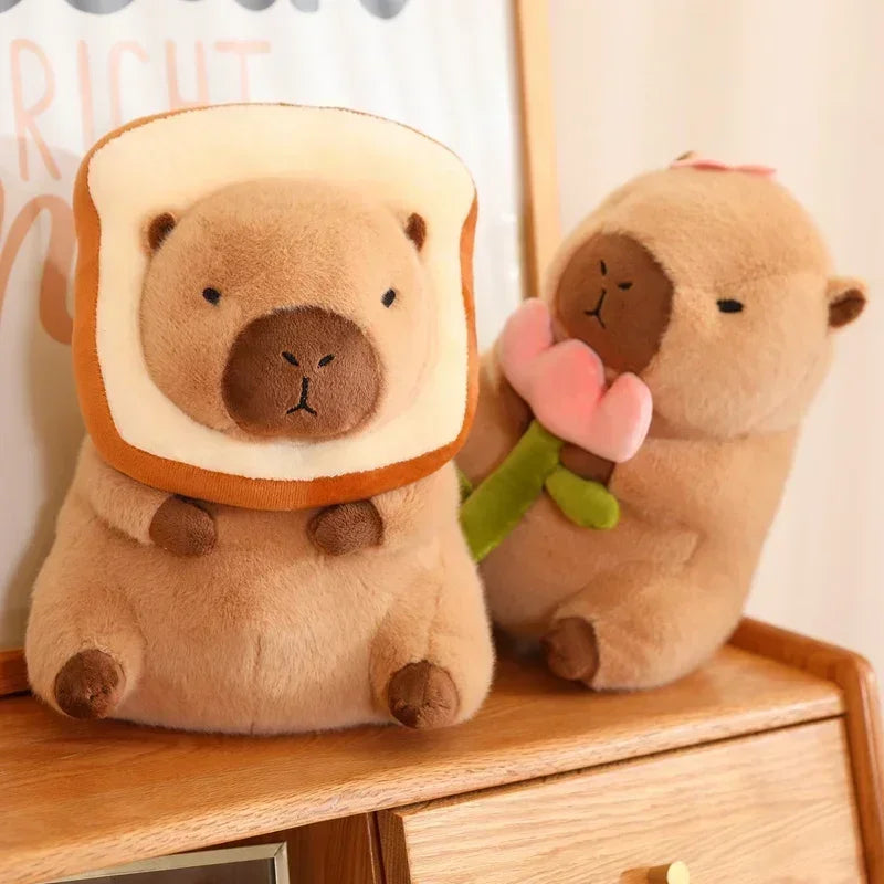 Capybara Bread Plush Toy – Cute Anime Stuffed Animal Toast Doll | Creative Gift for Girls, Kids & Girlfriend Birthday Surprise