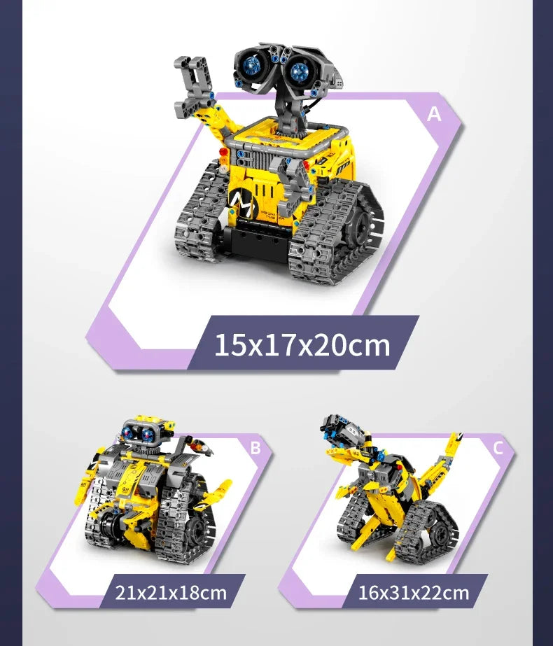 520-Piece 3-IN-1 Robot Building Kit – Remote & APP Controlled STEM Toy for Kids