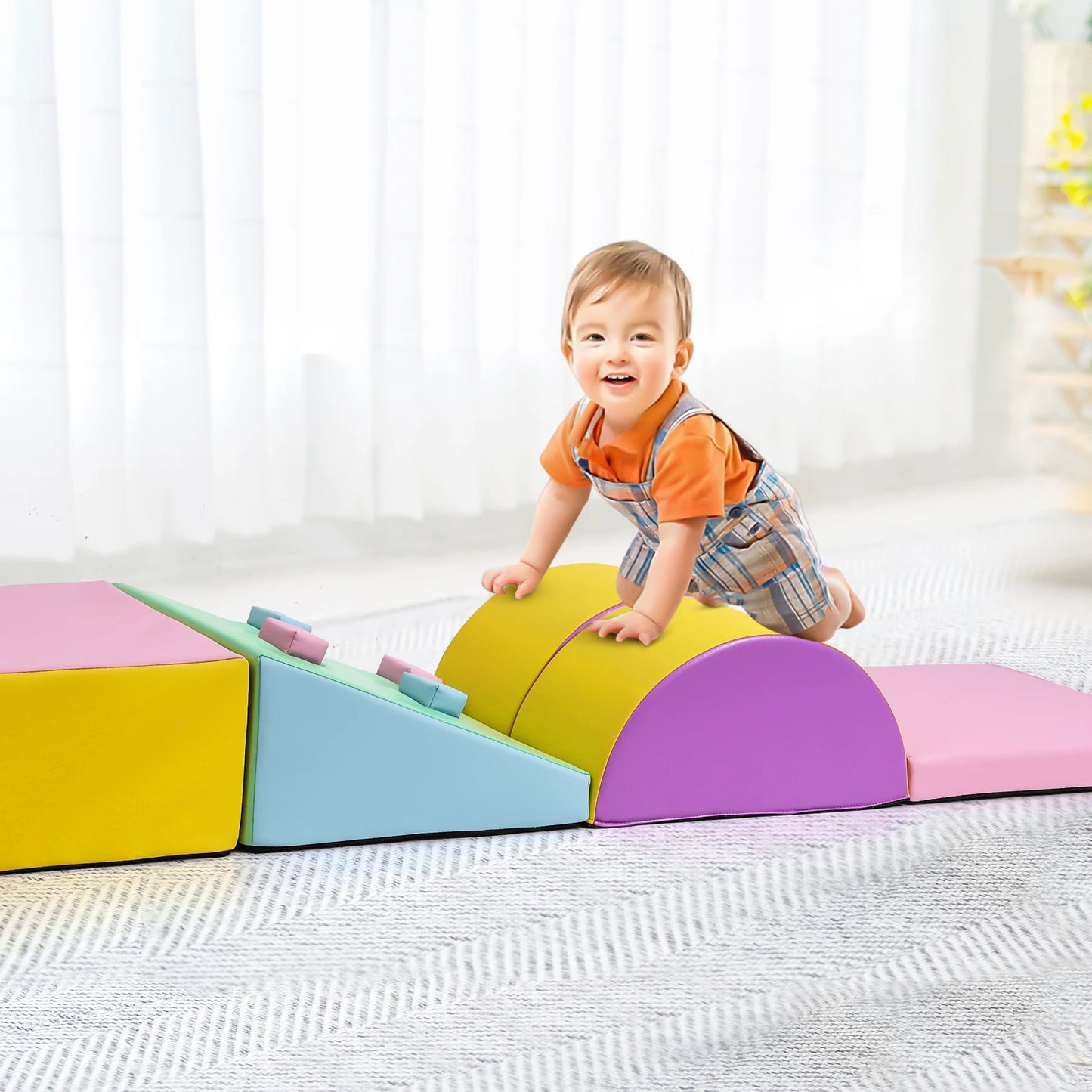 5-Piece Foam Climbing Blocks for Toddlers & Preschoolers – Soft Indoor Play Set for Climbing, Crawling & Active Learning