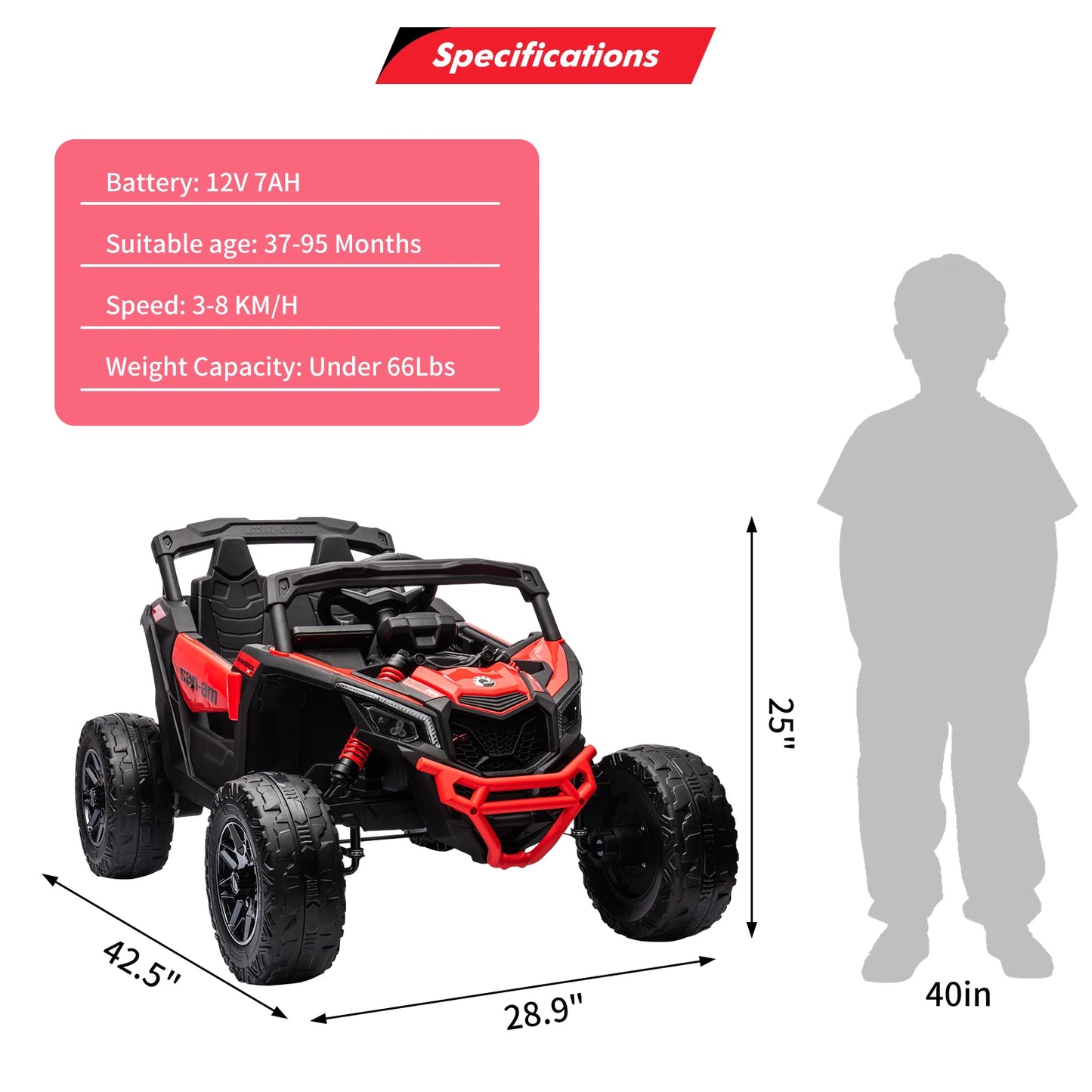 Kids Electric Ride-On UTV Car – Off-Road Truck with Remote Control and Large Seat | Battery Powered Ride-On Vehicle for Toddlers and Kids