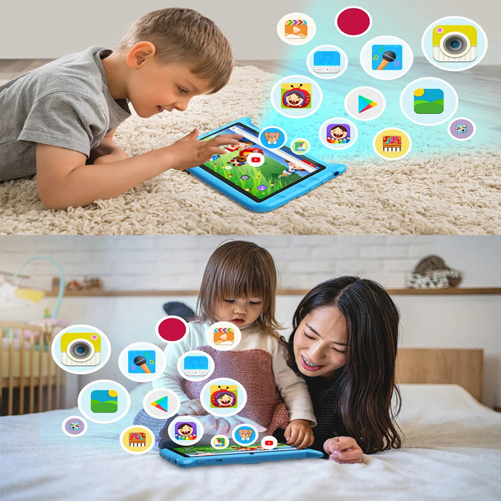 7-Inch Kids Tablet Android 13 – 4GB RAM 64GB ROM, 1TB Expandable, 5G WiFi, Dual Camera, 4000mAh Battery | Child-Friendly Tablet with Parental Controls & Educational Apps