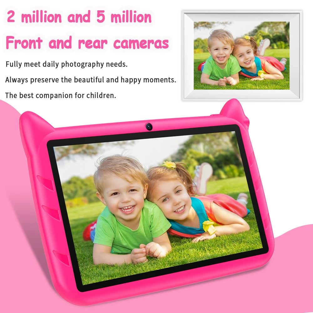 7-Inch Kids Tablet Android 13 – 4GB RAM 64GB ROM, 1TB Expandable, 5G WiFi, Dual Camera, 4000mAh Battery | Child-Friendly Tablet with Parental Controls & Educational Apps