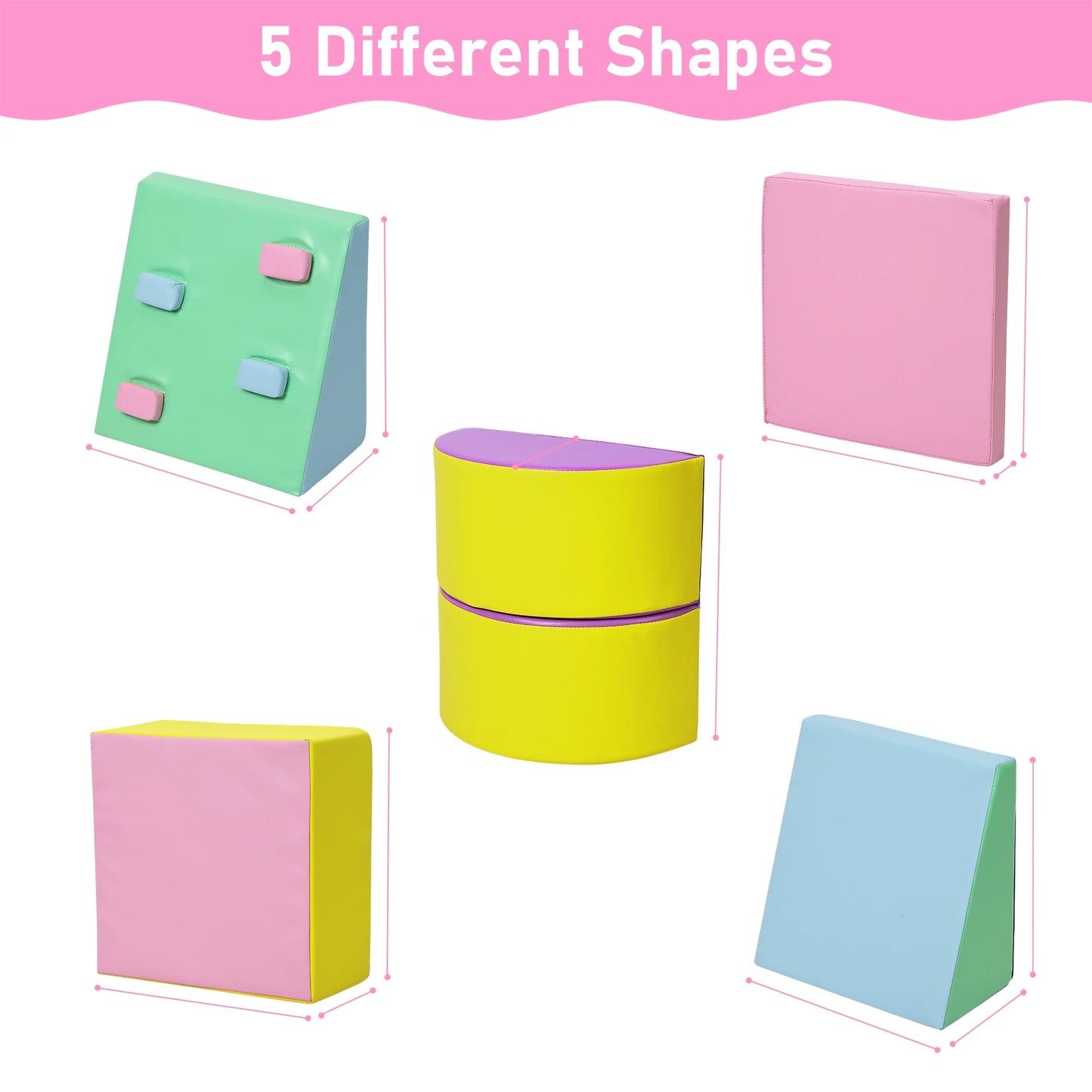 5-Piece Foam Climbing Blocks for Toddlers & Preschoolers – Soft Indoor Play Set for Climbing, Crawling & Active Learning