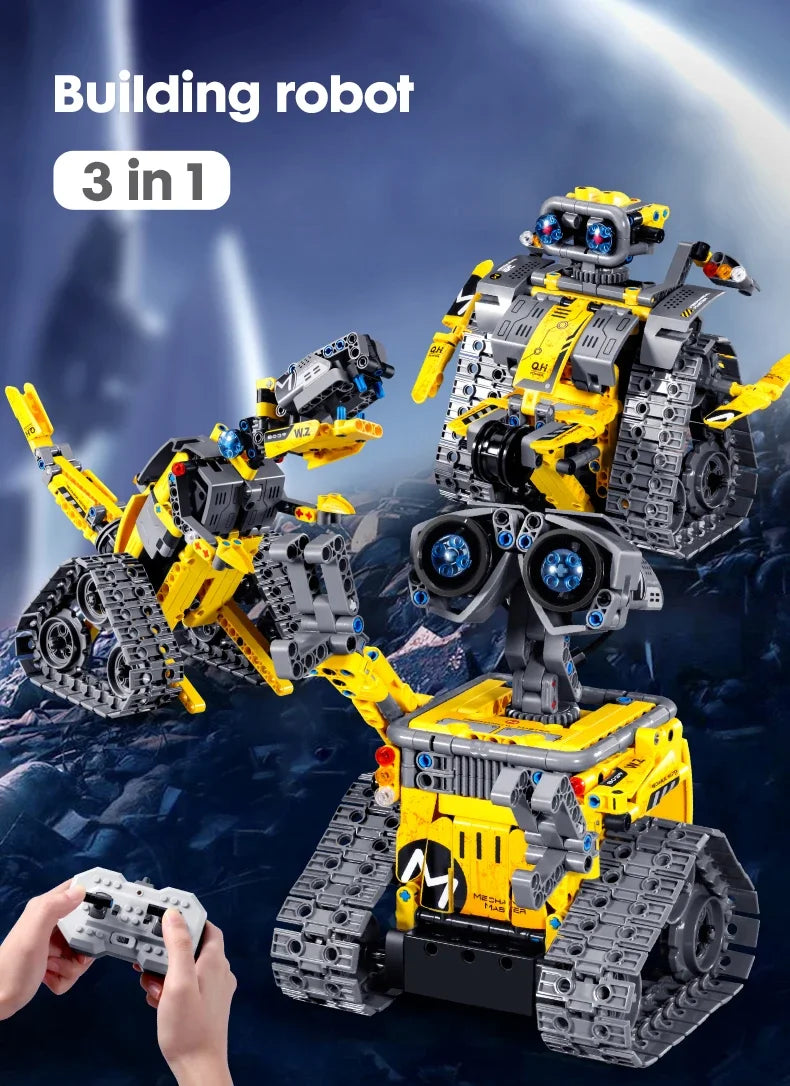 520-Piece 3-IN-1 Robot Building Kit – Remote & APP Controlled STEM Toy for Kids