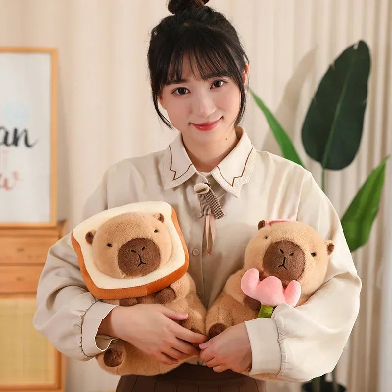 Capybara Bread Plush Toy – Cute Anime Stuffed Animal Toast Doll | Creative Gift for Girls, Kids & Girlfriend Birthday Surprise