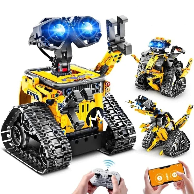 520-Piece 3-IN-1 Robot Building Kit – Remote & APP Controlled STEM Toy for Kids