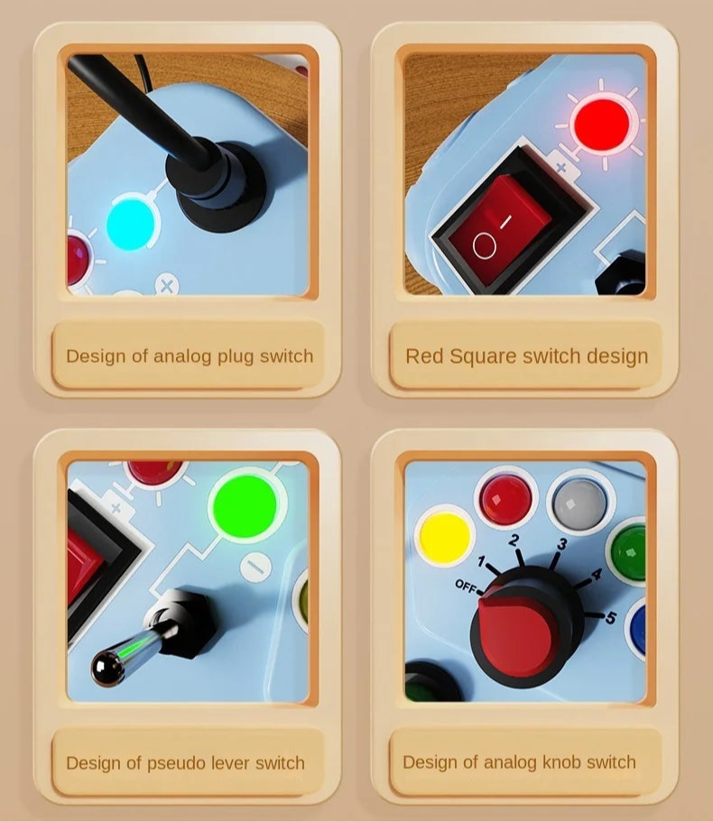 Montessori Busy Board for Toddlers Ages 2-4 – LED Light Switch Sensory Toy | Educational Travel Activity Board for Kids