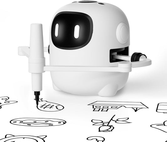 Drawing Robot for Kids Ages 3-8 – Interactive Educational Drawing Machine with 150 Cards, Voice-Guided Montessori Art Learning Toy for Boys and Girls, STEM Gift for Birthday or Party